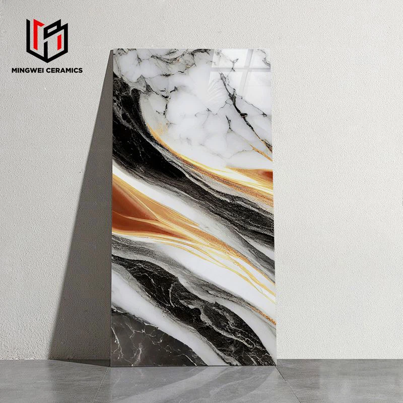 Farebné zasklené leštené zlaté dlaždice